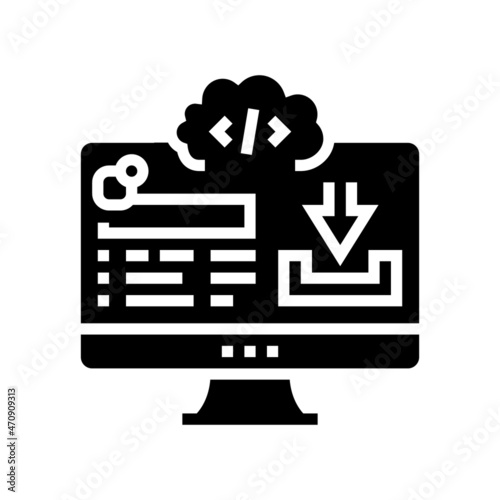 platform software glyph icon vector. platform software sign. isolated contour symbol black illustration