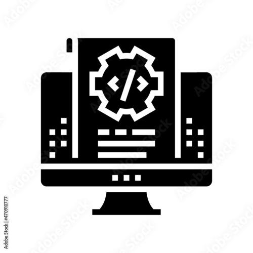 script code glyph icon vector. script code sign. isolated contour symbol black illustration