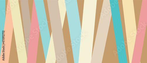 Striped background with geometric shapes. Template for wallpaper, screensavers, modern design in postel shades of color.