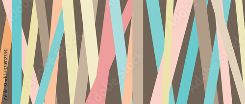 Striped background with geometric shapes. Template for wallpaper, screensavers, modern design in postel shades of color.