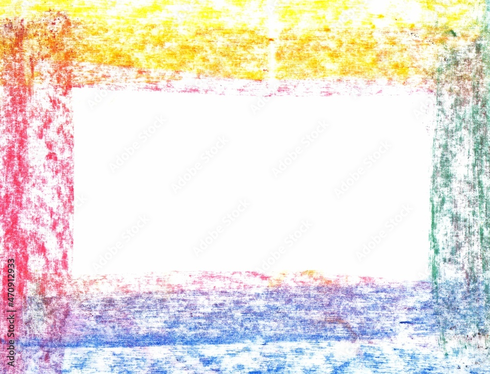 Abstract multicolored background. Rough texture lines on a light background. Multicolored frame. Pastel drawing. Abstract multicolored background. Rough texture lines on a light background. Multicolored frame. Pastel drawing.