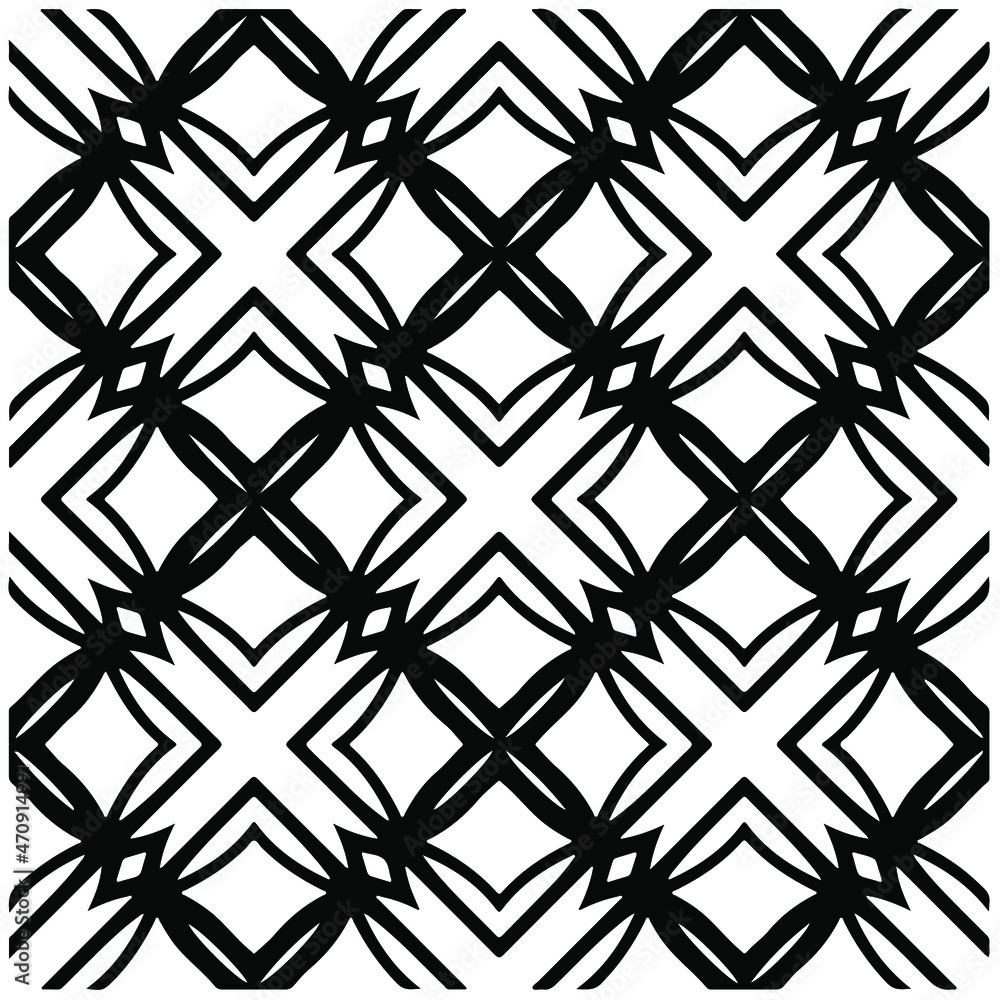 Fototapeta premium Seamless vector pattern in geometric ornamental style. Black pattern.Design element for prints, backgrounds, template, web pages and textile pattern. Geometric art.