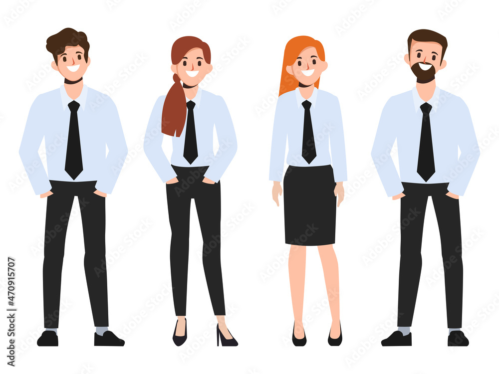 Business people teamwork in uniform shirt and tie clothes.