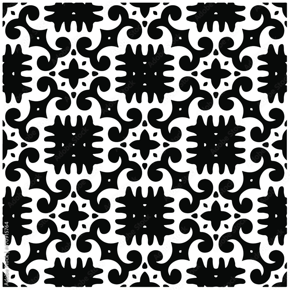 Seamless vector pattern in geometric ornamental style. Black  pattern.Design element for prints, backgrounds, template, web pages and textile pattern. Geometric art