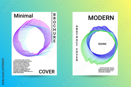 Set of modern abstract musical backgrounds. Sound flyer for creating a fashionable cover, banner, poster, booklet.