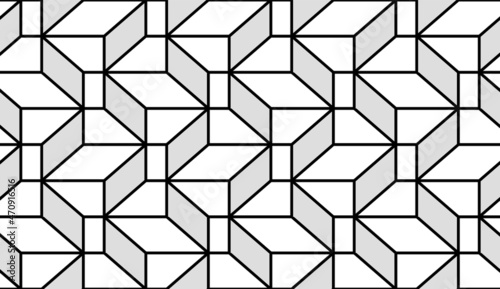 Abstract geometric pattern with crossing lines and stars. Seamless linear design for textile, fabric and wrapping in Arabic style. Stylish vector monochrome texture. Trendy mosaic background.
