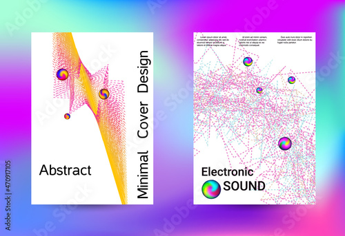 Set of modern abstract musical backgrounds. Sound flyer for creating a fashionable cover, banner, poster, booklet.