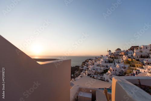 Oia village on Santorini is...
