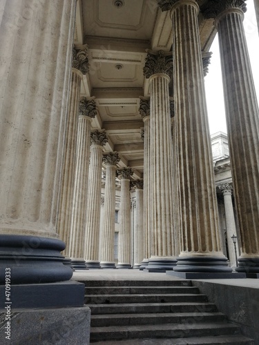 columns in St. Petersburg. azan Cathedral columns in St. Petersburg in winter