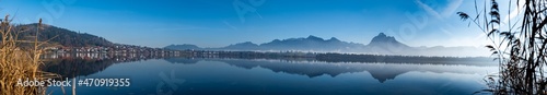 Panorama Hopfensee im Allgäu mit Hopfen am See und Ammergebirge © Gerhard