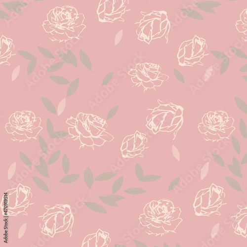 seamless pink pattern with roses
