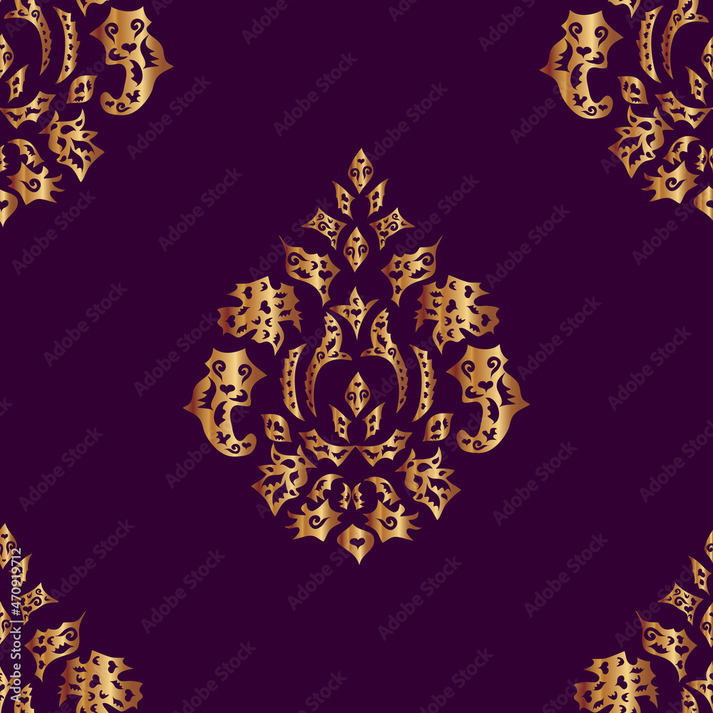 seamless pattern with vintage elements on colorful background
