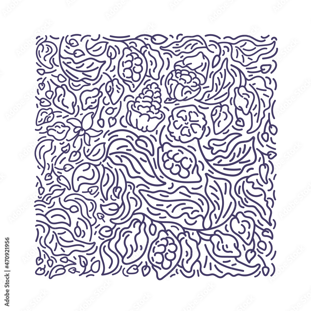 Cocoa square abstract pattern. Vector linear tree Cocoa square abstract pattern. Vector linear tree