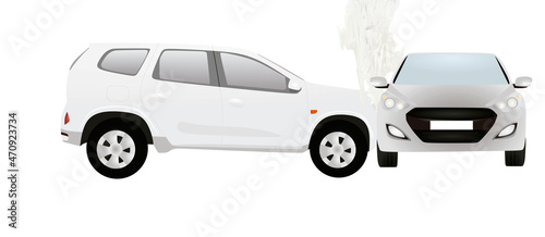 Two cars accident. vector illustration