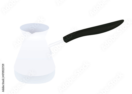White coffee pot. vector illustration