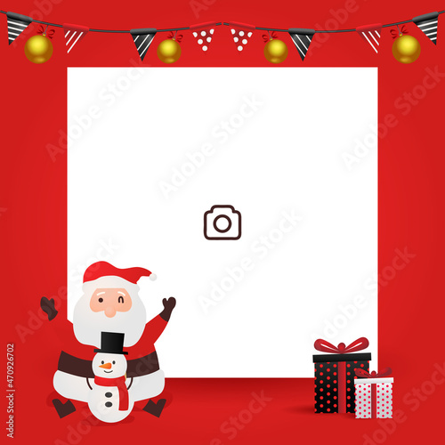 Banner template design christmas holiday with blank placeholder photo 02