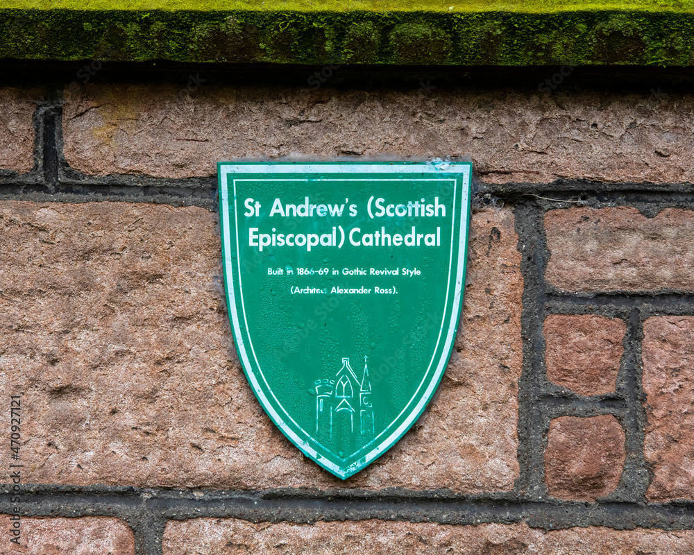 Obraz premium Plaque at Inverness Cathedral in Scotland, UK