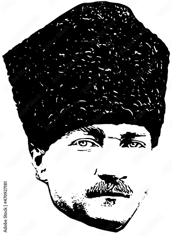 Mustafa Kemal Ataturk vector illustration. He is the founder of modern ...