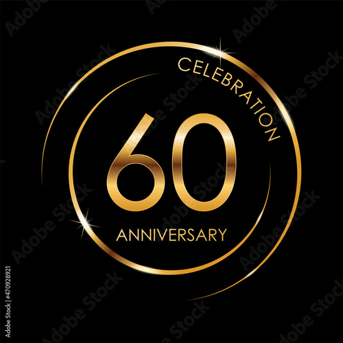 Template logo 60th Anniversary, Logo Vector Illustration, EPS 10