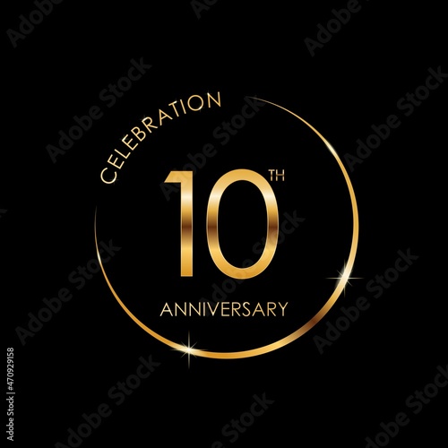 Template logo 10th Anniversary, Logo Vector Illustration, EPS 10