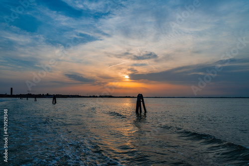 Sunset in the Venice Lagoon. magic