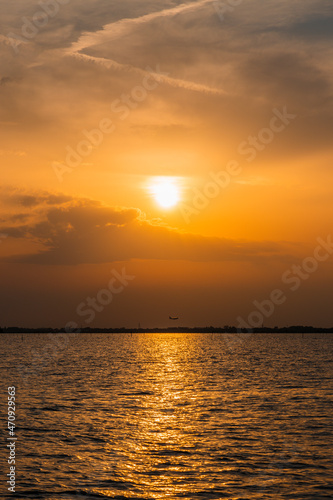 Sunset in the Venice Lagoon. magic