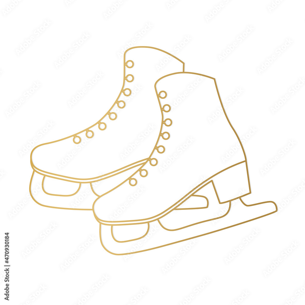 golden ice skates icon- vector illustration golden ice skates icon- vector illustration
