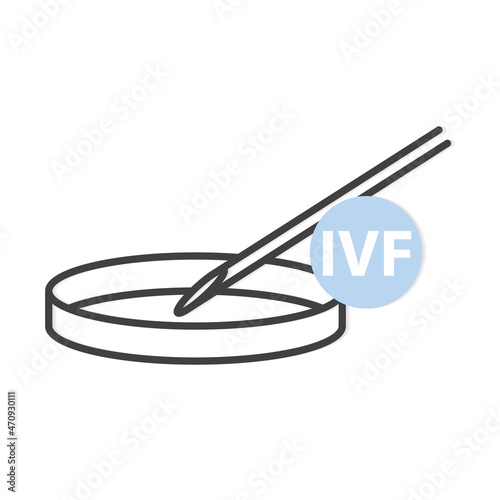test tube icon and IVF (In Vitro Fertilization) acronym -vector illustration