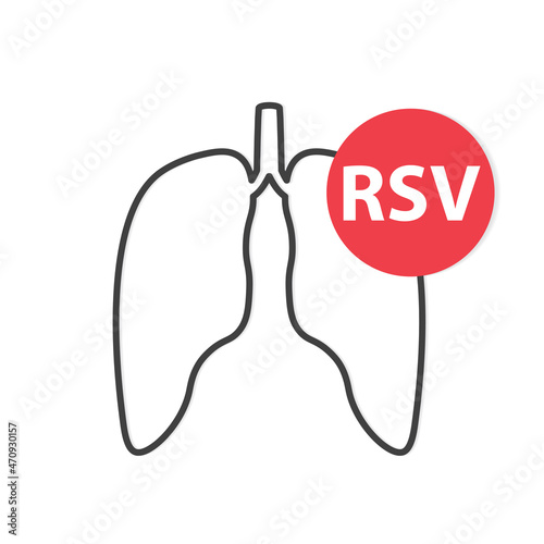 RSV (Respiratory Syncytial Virus) and lung icon- vector illustration