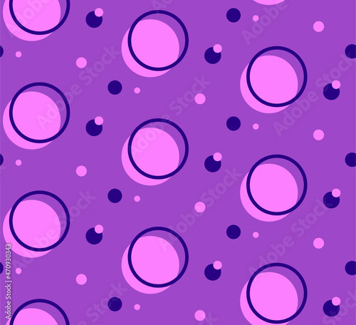 Circle seamless pattern. Modern memphis stile geometric background violet color