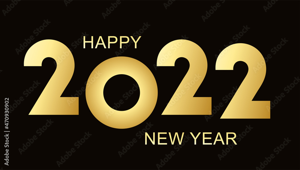 Happy new year 2022 background. Elements for design. Concept of a holiday  card. Vector illustration with golden numbers. Stock Vector | Adobe Stock
