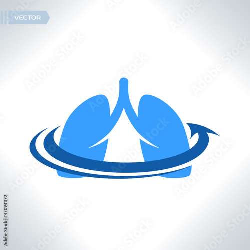 Pulmonary clinic logo. Lung care logo vector, Lungs Health logo template. The freedom to breathe.  Health care logo.