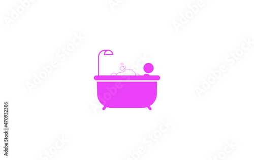 to take a bath.to have a bath.man takeing a bath vector.Vector illustration for bathroom, body hygiene, relax, morning concept
