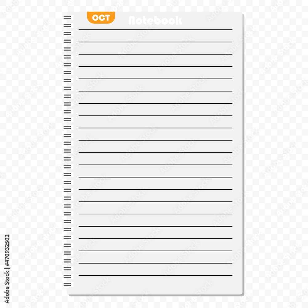 Monthly notepad for entries vector icon. October icon. Notepad in a flat style. Simple icon. Vector illustration. Monthly notepad for entries vector icon. October icon. Notepad in a flat style. Simple icon. Vector illustration.