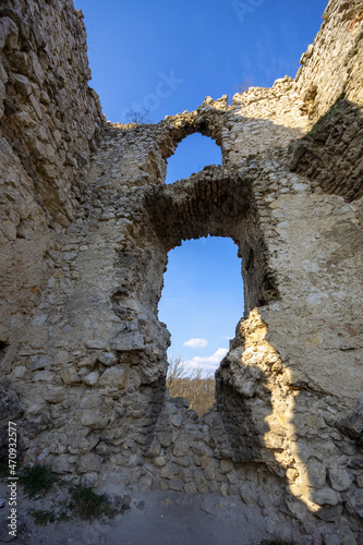 Huge ruined wall details of Vitany Castle