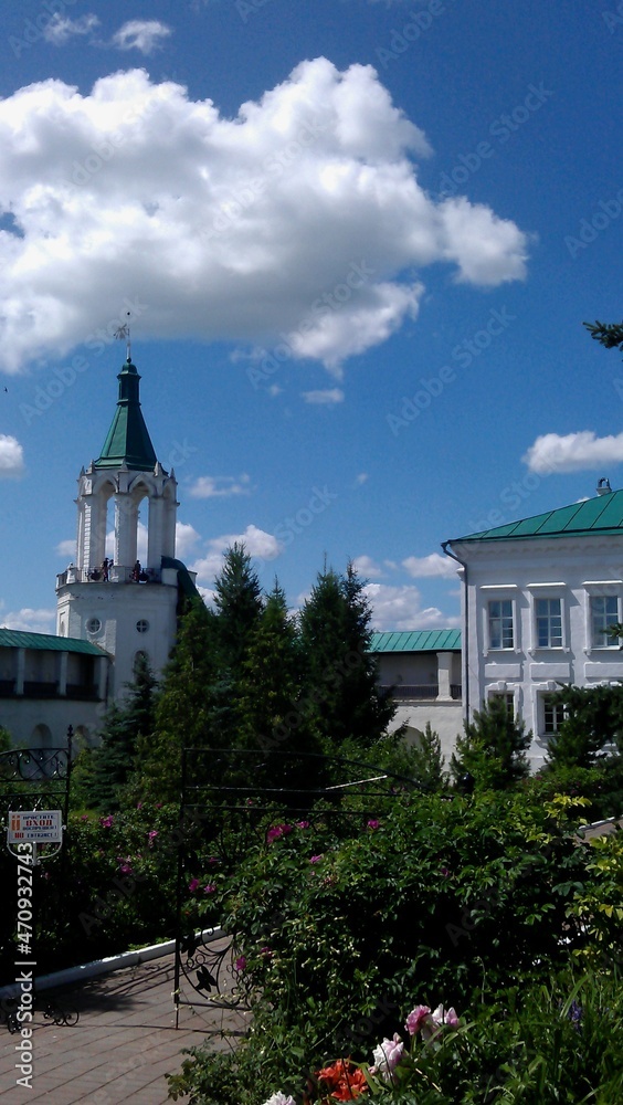 Ancient historical building of orthodox church cathedral in Russia, Ukraine, Belorus, Slavic people faith and beleifs in Christianity Velikiy Rostov the Great