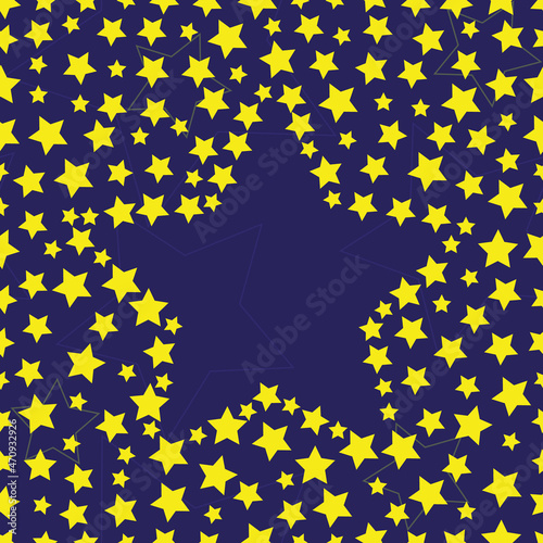 Simple vector seamless design with stars on night sky.