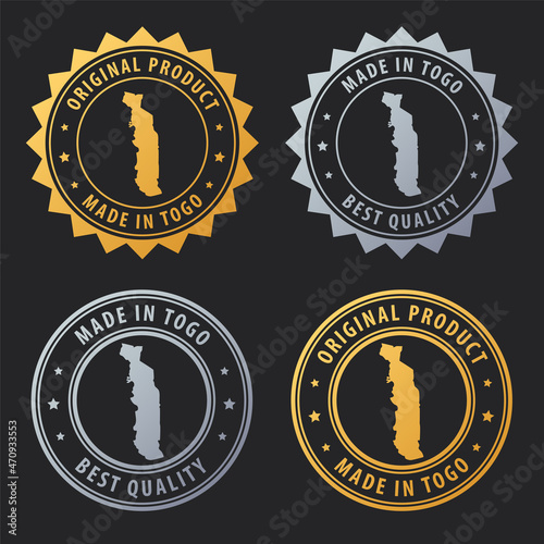 Made in Togo - gold and silver stamp set. Best quality. Original product.