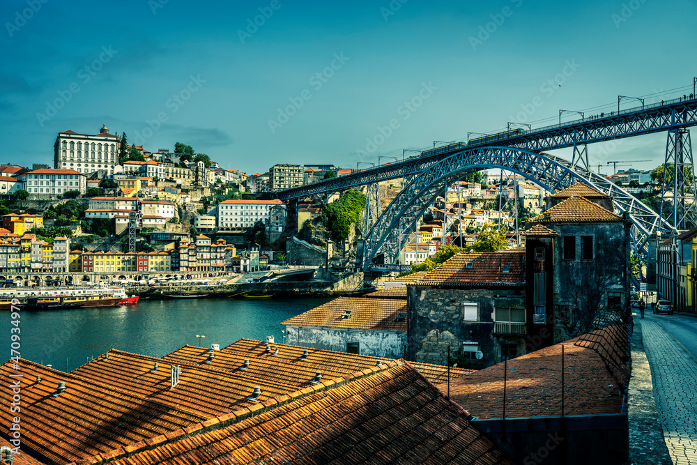 View of famous bridge in Porto