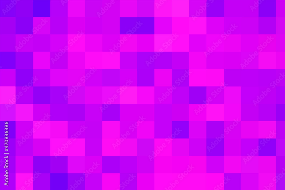 Vector purple background. Geometric texture from violet squares. A backing of purple mosaic squares, space for your design or text. EPS 10. Vector illustration