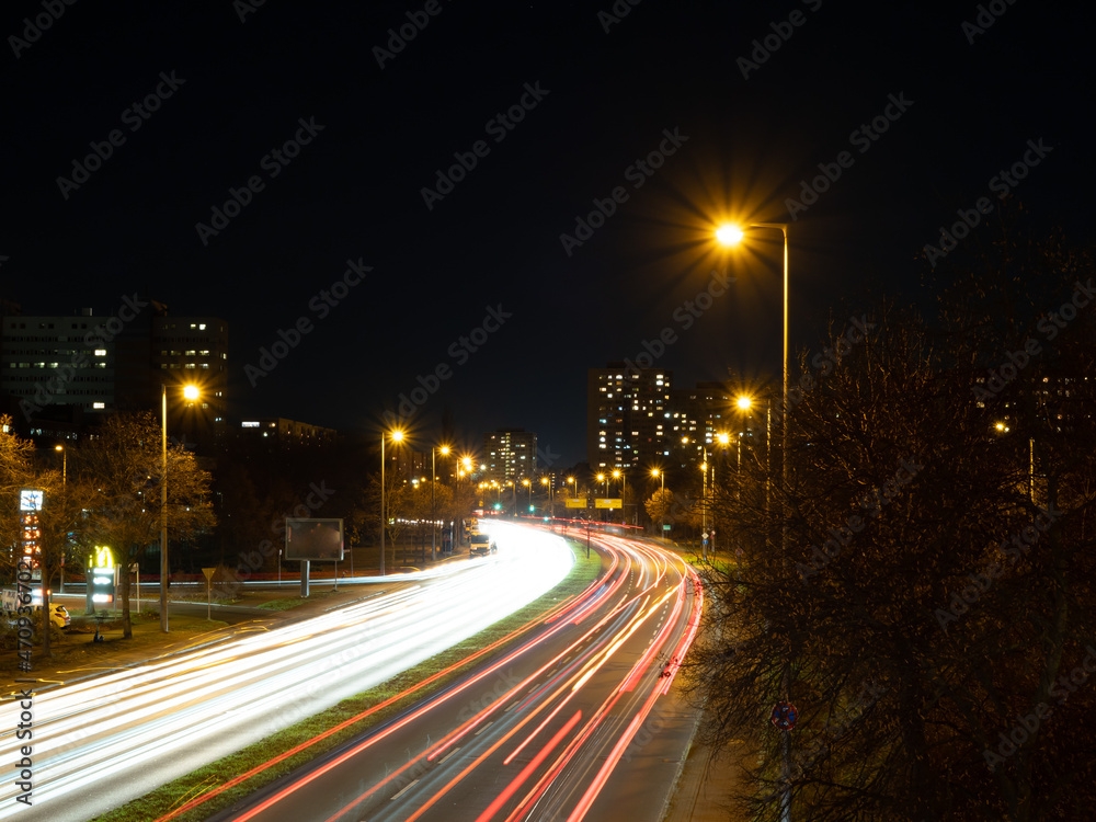 Night scene of a modern city.