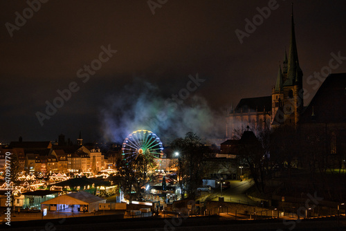 christmas market on the cathedral square in Erfurt