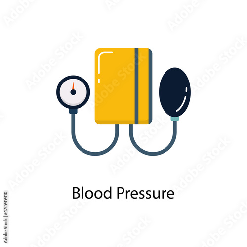 Blood Pressure Flat Icon. Pixel Perfect. For Mobile and Web. stock illustration
