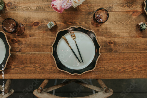 Fotografija Wedding table decor flower setting