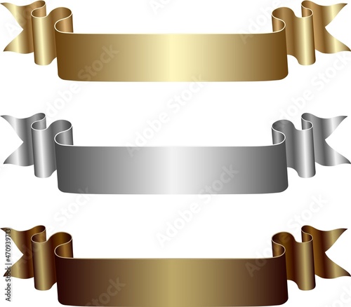 golden, silver and bronze ribbon