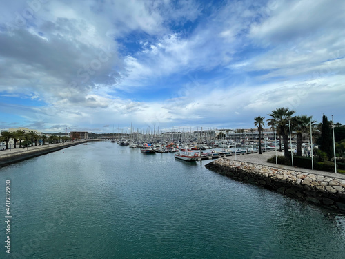 Wallpaper Mural Panorama of Lagos marina, Algarve, Portugal, aerial drone wide view. Torontodigital.ca
