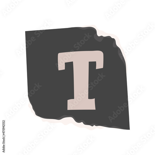 ransom note with letter T