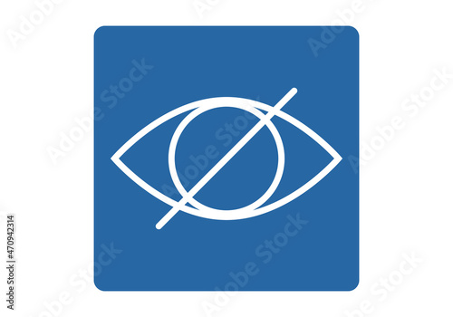 Icono azul de persona ciega o invidente.
