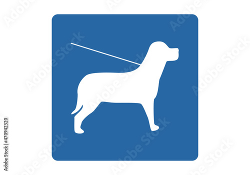 Icono azul de perro guía para personas ciegas.