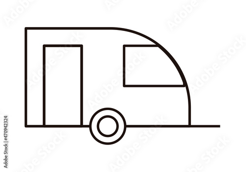Icono negro de autocaravana en fondo blanco.